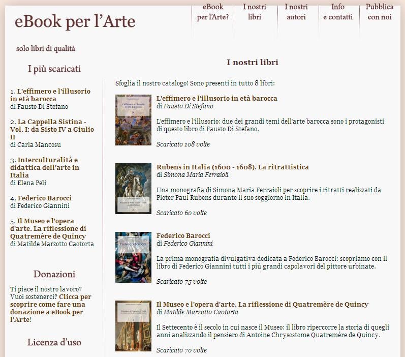 Cosa ci rispondete se vi diciamo “eBook per l’arte”? Un’associazione ha fatto partire un progetto, ma noi vorremmo sapere la vostra sul discorso ‘ebook’