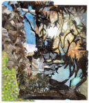 La strada sale verso un cielo che sta rinunciando alla luce 2010 collage organza olio smalto su carta 190x165cm Il Mart visto da Alessandro Roma