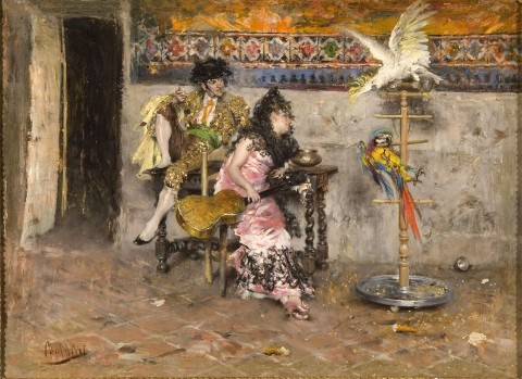 1 Boldini Coppia in abito spagnolo con due pappagalli. C’era una volta la borghesia