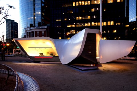 UNSTUDIO New Amsterdam Plein Pavilion Photos by James DAddio 3 Amsterdam a Manhattan, nel padiglione di UNstudio. Aperto anche a mezzanotte…