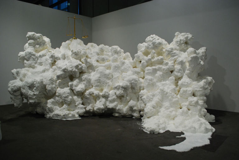 AlloraCalzadilla Scale of Justice Carried by Shore Foam 2010 Polystyrene resin synthetic polymer foam 380x520x290 Galerie Chantal Crousel Parigi Basel Updates: ancora Art Unlimited, stavolta andiamo a curiosare around the world