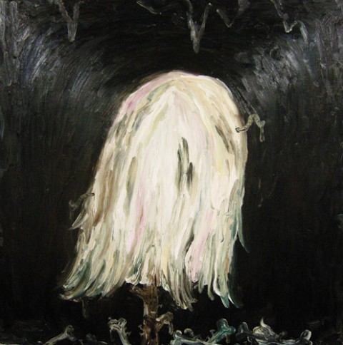 Remnants Of Past Glory oil on canvas 100x100 cm 2011 Quel non facile equilibrio tra leggerezza e horror