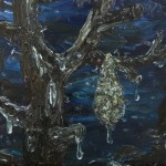 Swarm oil on canvas cm40x40 2011 Quel non facile equilibrio tra leggerezza e horror