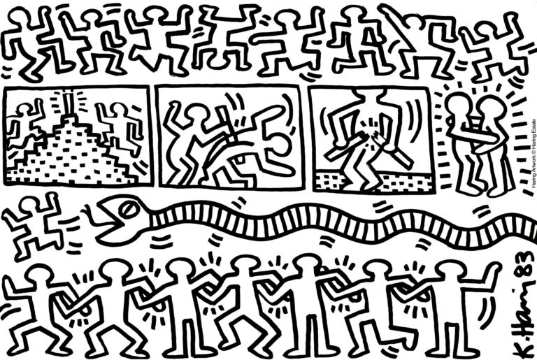 Keith Haring Senza titolo 1983 inchiostro su polistirolo Haggerty Museum of Art dono dell’artista Chieti, Wisconsin. Al Museo Archeologico Nazionale d’Abruzzo arriva Keith Haring con il murale di Milwaukee, ecco le foto