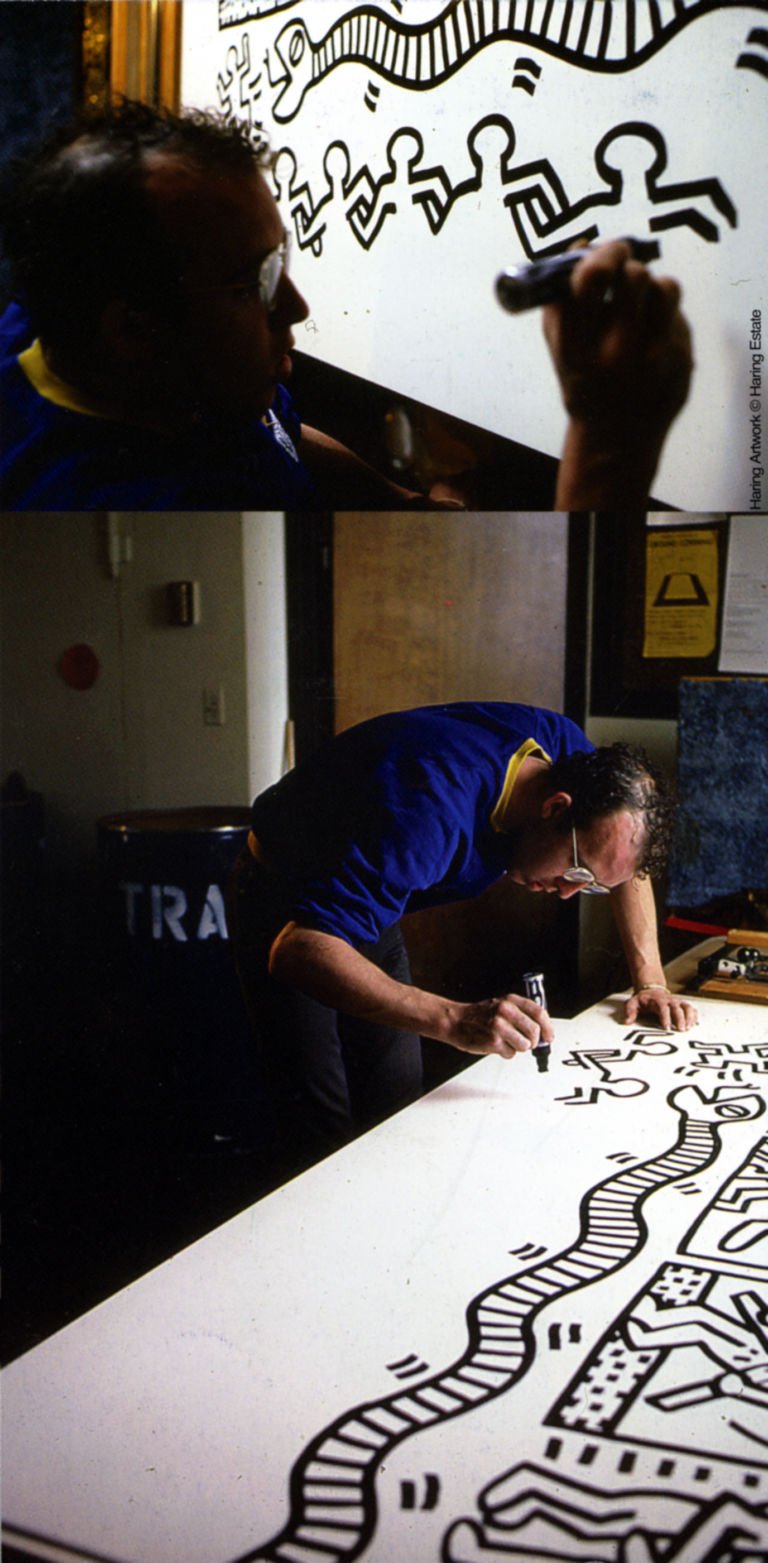 Keith Haring mentre disegna Chieti, Wisconsin. Al Museo Archeologico Nazionale d’Abruzzo arriva Keith Haring con il murale di Milwaukee, ecco le foto