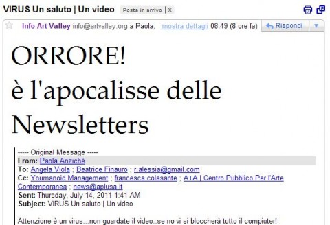 a+a La buffissima (e fastidiosissima) storia della newsletter impazzita. Ovvero: se leggete A+A, non rispondete alle strane mail che vi arrivano in questi giorni