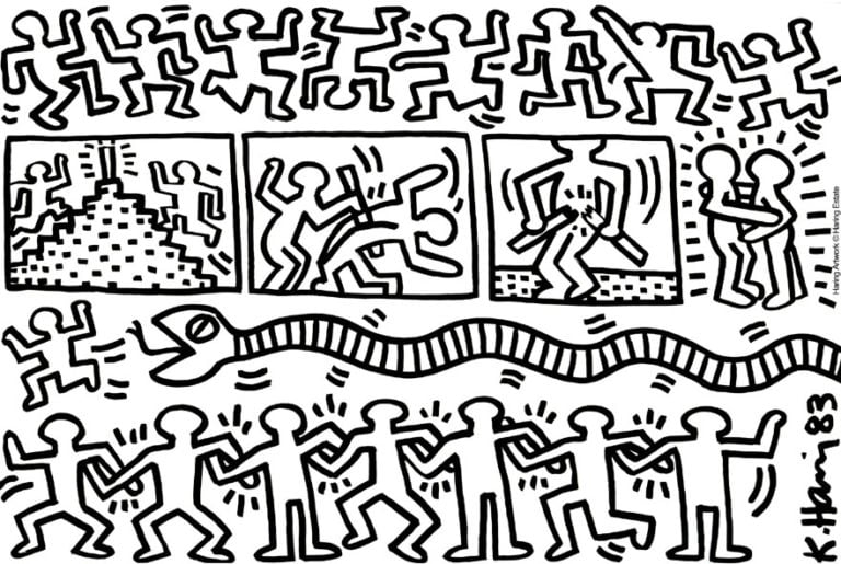 Keith Haring, Senza titolo, 1983, inchiostro su polistirolo, Haggerty Museum of Art, dono dell’artista