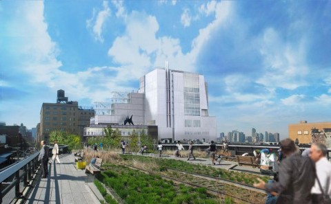 Rendering del nuovo Whiteney visto dal suspended park della High Line Al nuovo Whitney hanno appena posato la prima pietra e già si sa chi sarà a cucinare. Si iniziano a scaldare i fornelli del nuovo museo nel Meatpacking district di New York