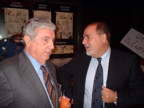 Sergio Bonelli e Renato Genovese inaugurazione Museo del fumetto di Lucca 2004 Sergio Bonelli. Ora anche Tex lo piange
