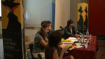 il tavolo degli oratori alla rpeview della mostra Rive gauche in trasferta. La bohème dalla Senna al Ticino
