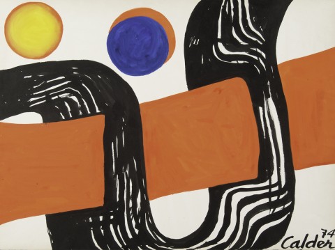 Alexander Calder Le Grand Passage 1974 Tempera e inchiostro di china su carta 58 x 78 cm Tutte le carte di Peggy