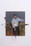 Benny Chirco Ritratto di ragazzo olio su tela e spry 92x72 cm courtesy A Palazzo Gallery Brescia Installazioni come dipinti. A Brescia