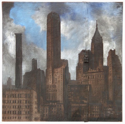 Luca Pignatelli New York 2004 olio su tela cm. 110x110 Tra pittura e architettura, l’avventura artistica di Luca Pignatelli domani ai Martedì Critici. E su Artribune Television c’è Grazia Toderi