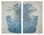 10 DERAKHSHANI Reza Devided Landscape of a Blue Monarchy 2011 Mixed media on canvas 140x85cm each panel Se pure Dubai fa start