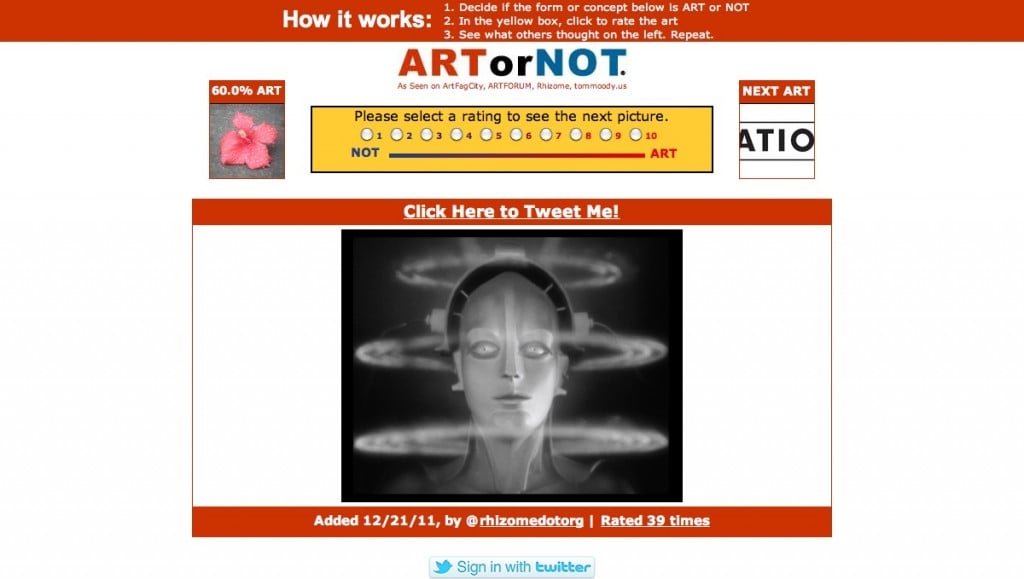 È arte o non è arte? Un sito lascia a tutti la possibilità di scegliere. E anche di proporre le proprie immagini per il giudizio collettivo