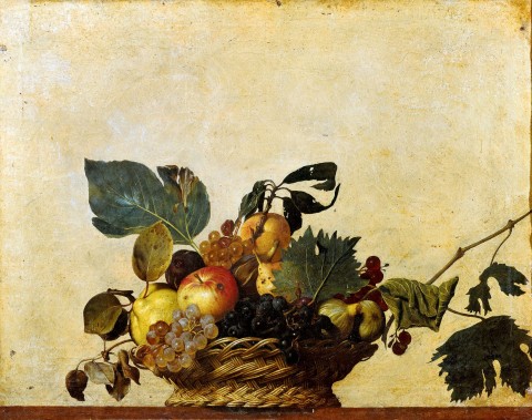 Canestra di frutta Caravaggio Caravaggio astemio? Impensabile. È uno dei testimonial dei vini dell’Oltrepò Pavese. E sulle sue opere studiano i fitopatologi…