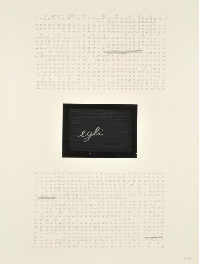Carlo Alfano Untitled 1979 pencil and collage on paper cm.638x48 Lettere d’autore: scrivere per pensare