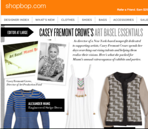 Galleriste alla moda: l’americana Casey Fremont Crowe consiglia abiti e accessori su Shopbop.com