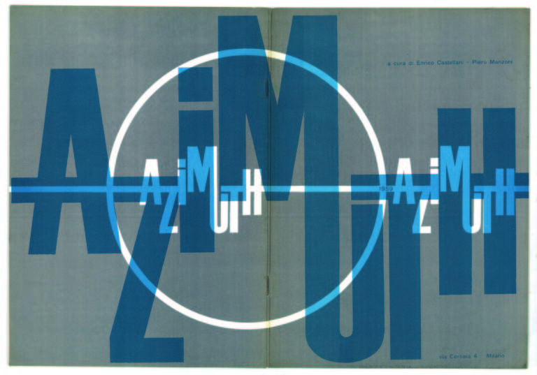 Cover of the first issue of the Azimuthr September 1959 Courtesy Fondazione Piero Manzoni Milan Ma allora esiste, un'Italia che ha successo all’estero. Sì, quella targata Piero Manzoni. Ecco le foto della mostra alla Gagosian London