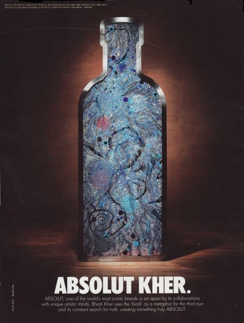 Absolut by Bharti Kher Delhi Updates: Absolut Indian. Sul treno della vodka più creativa del globo, sale la coppia più famosa dell’India, Subodh Gupta e Bharti Kher