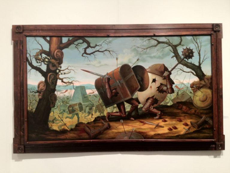 Affordable Art Fair LA Bosch piu Dali ecco il Pop Surrealismo di Mike Davis alla C.A.V.E. Gallery. Los Angeles Updates: ad Affordable Art Fair spopolano Pop Surrealism e street art. Ma non vi perdete il video con l’apparecchio che dà forma alle immagini…