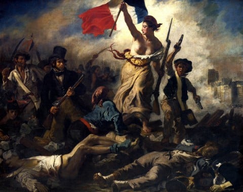 Eugène Delacroix La liberté guidant le peuple La democrazia del marmo