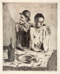 Il Pasto Frugale incisione allacquaforte 1904 I saltimbanchi di Picasso approdano a Genova