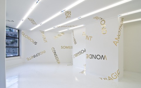 Installazione di Robert Barry nello spazio romano di Giacomo Guidi L'arte concettuale è come la pubblicità?