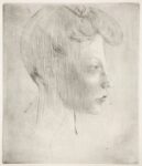 Testa di donna di profilo incisione a puntasecca 1905 I saltimbanchi di Picasso approdano a Genova