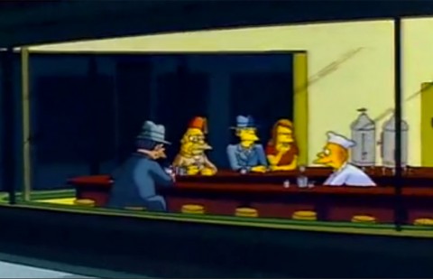 hopper Tutte le volte che i Simpson hanno citato l’arte. Un sito web si è preso la briga di compilare una lista