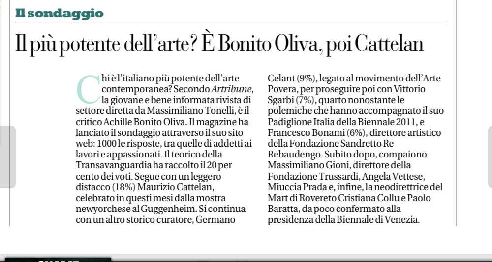 È più potente l’istrione o il folletto? Ultime ore per votare la power list all’italiana nel sondaggio di Artribune, è rush finale fra ABO e Cattelan