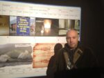 Andrej Mussa davanti alla sua opera Chiccera, e cosa si vedeva. In real time da Catanzaro, il foto-video-blitz di Artribune alla mostra Corpo Elettronico, nel Complesso del San Giovanni