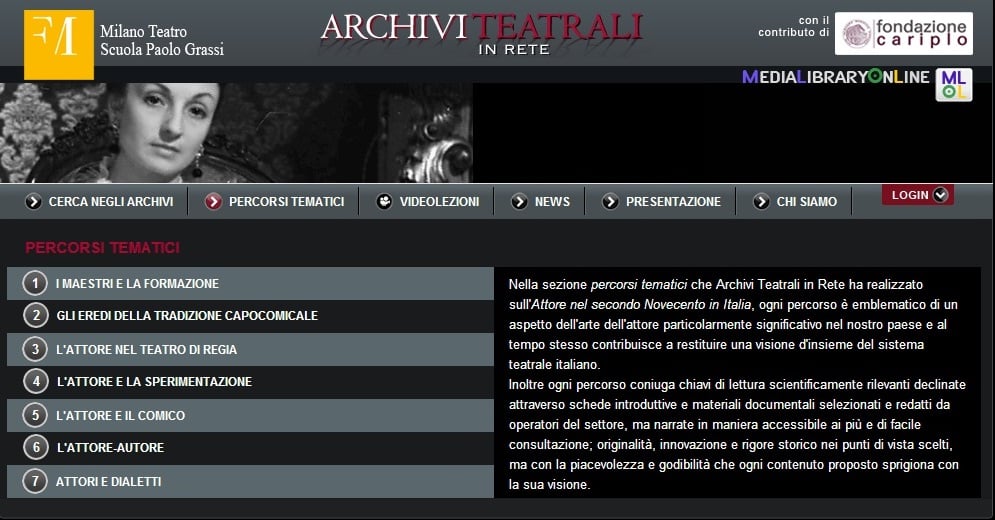 Quando a far scuola è il teatro. Tutto il patrimonio documentale e audiovisivo finisce in rete in un portale unico: le altre arti seguiranno l’esempio?