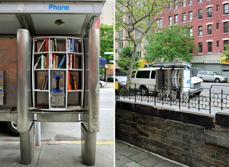 Phone booth by John Locke 3 Riciclo creativo. Le cabine del telefono di New York si trasformano in librerie. Ci ha pensato un giovane designer dal nome altisonante. Si chiama John Locke…