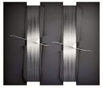 Alberto Biasi Trittico...tratti bianchi 2003 acrilico su tela in rilievo 180x205x5 cm coll. Una mostra in movimento