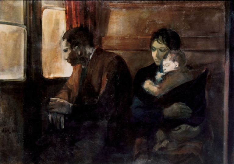 Alberto Sughi, Famiglia di emigranti, 1955
