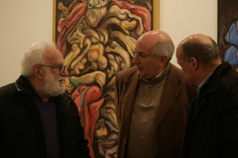 Da sinistra lartista Primo Pantoli il presidenteTonino Rocca Giuseppe Carta del Cda del MAN Ottimismo per il MAN di Nuoro. Rilancio e nuovo direttore