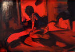 Inexorable 2009 olio su rame 41 x 61 cm Il rosso e il blu. Passione e vanitas nell'opera di Michael Ajerman