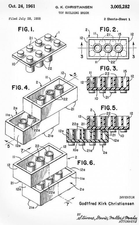 LEGO Patent Drawing1958 “Gli Imperdibili della settimana”. La storia della Luna, Hirst in diretta, Street View in Amazzonia. E Toulouse Lautrec in versione molto privata…