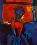 Woman by a Window 2011 olio rame 1715 x 117 cm Il rosso e il blu. Passione e vanitas nell'opera di Michael Ajerman