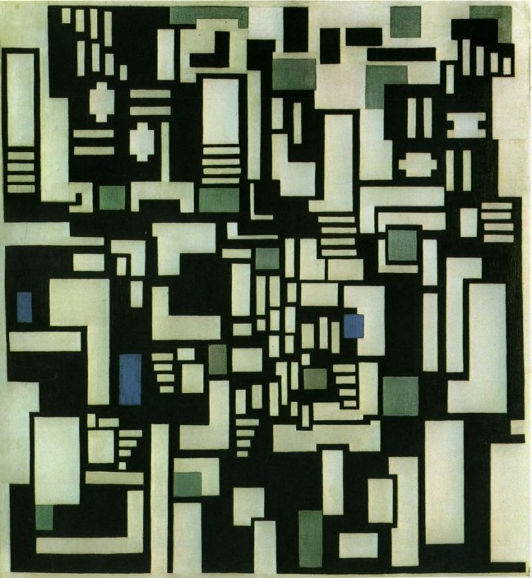 Composition IX opus 18 1917 Theo van Doesburg Francesco Scognamiglio rilegge Theo van Doesburg. Dall’Olanda all’Italia, dall’arte alla moda, dal Novecento a oggi. Per il prossimo autunno, estroso farà rima con rigoroso