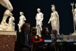I curatori della mostra Giovanni Granzotto e Maria Stella Margozzi insieme alla direttrice della Gnam Maria Vittoria Marini Clarelli Conferenza Stampa Arte cinetica: l’ultima avanguardia