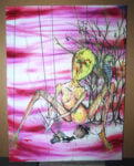 Kurt Cobain – Seahorse and figure foto thefix.com Cose che alimentano il mito. A Los Angeles riemergono cinque inediti di Kurt Cobain. Ma niente musica: sono dipinti, allucinati ma alquanto bruttini…
