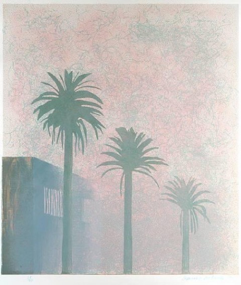 prt10053 david hockney signed print weather series mist Solo Auction