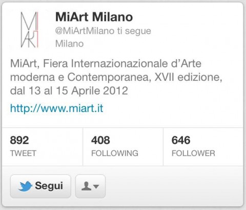 twitter Milano Updates: care fiere, non avete che da copiare. Cosa? L'approccio net-oriented di MiArt. Con il tweet selvaggio e il wi-fi libero