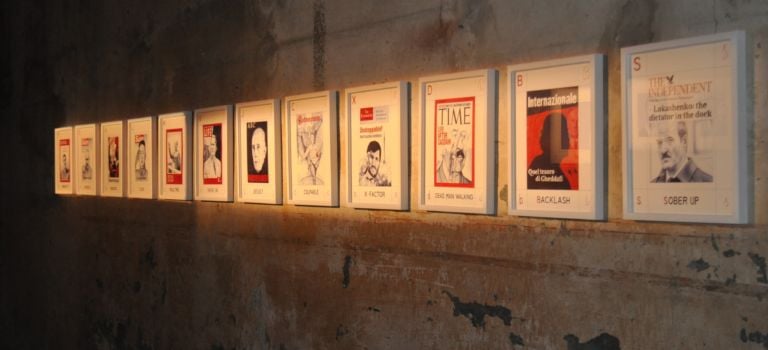 Installation View Penna Bic su carta 45x38cm Hitler, Lukashenko, Stalin, Mao? Li chiudo tutti in chiesa. A Lucca la nuova tappa della Global Education di Giuseppe Stampone, ecco la fotogallery…