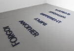 Robert Barry Cobalt Blue Word List 2012 veduta dellallestimento presso galleria Massimo Minini Brescia 2012 Arte come idea di un'idea