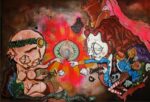 The Kyreation. Acrylic and spray paint on canvas 2012 La sapienza di Oky Rey Montha