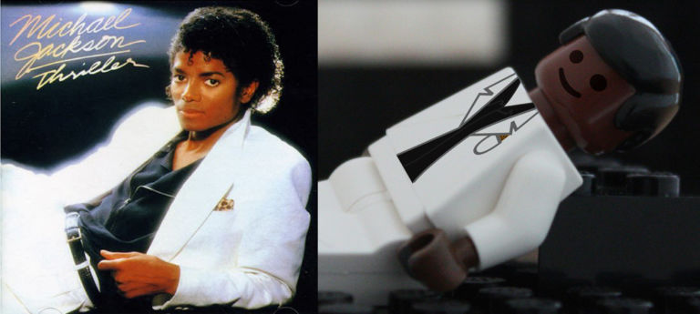 Thriller doppio1 Le cover dei dischi, materia prima per artisti e designer. Chi le ha progettate, chi le ha interpretate. Come Aaron Savage, che ne ha fatto delle deliziose costruzioni Lego