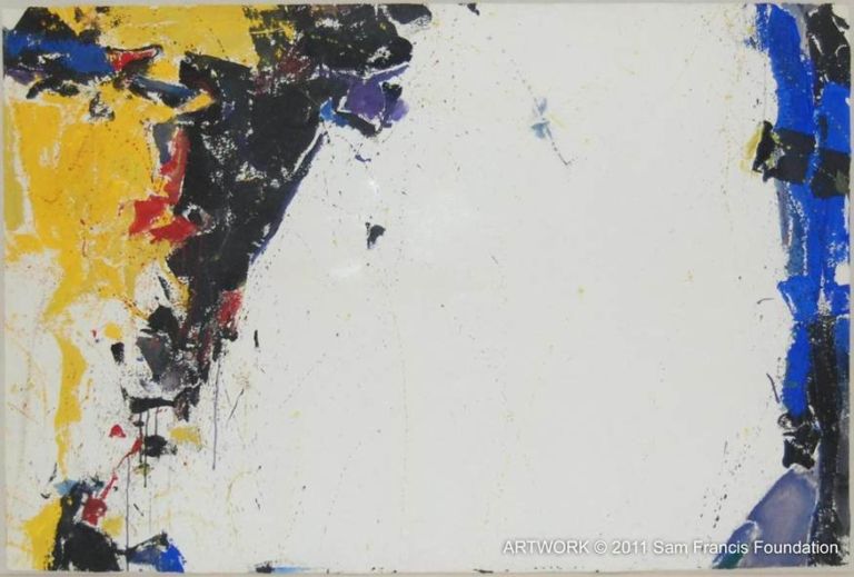 Sam Francis Composition n.6 1959 tempera su carta cm 675 x 101 Tutti i colori del bianco